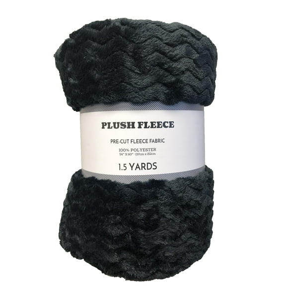 RTC Fabrics Chevron Fleece 60" x 1.5 yd 100% Polyester Pre-cut Fleece Fabric, Black