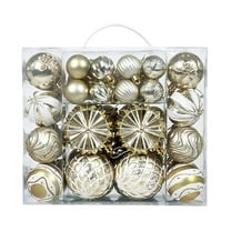 Mecorevxz 48Pcs 4/6/8cm Christmas Ornaments Set, Painted Irregular Metallic Plastic Christmas Hanging Balls Pendants Suitable for Xmas Tree Decor,Christmas Gifts(C)