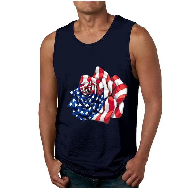 Tanques para Hombre para el Verano Solto Chaleco Impresión Deportivo Cuello Redondo, Casual