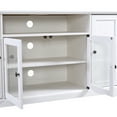 thumbnail image 6 of Transitional Style TV Stand for TV up to 65in with 2 Tempered Glass Doors and Adjustable Shelves, White - 1 Unit, 6 of 16