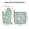 thumbnail image 3 of Bingfone Floral In Teal Print Oven Mitts Pot Holders Set 2 PCS for Kitchen for Cooking Grilling Baking BBQ Pot Holders Cook Essentials, 3 of 7