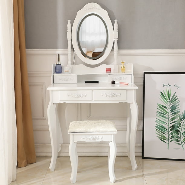 Led Dresser Vanity Table Desk, Dresser Vanity Mirror