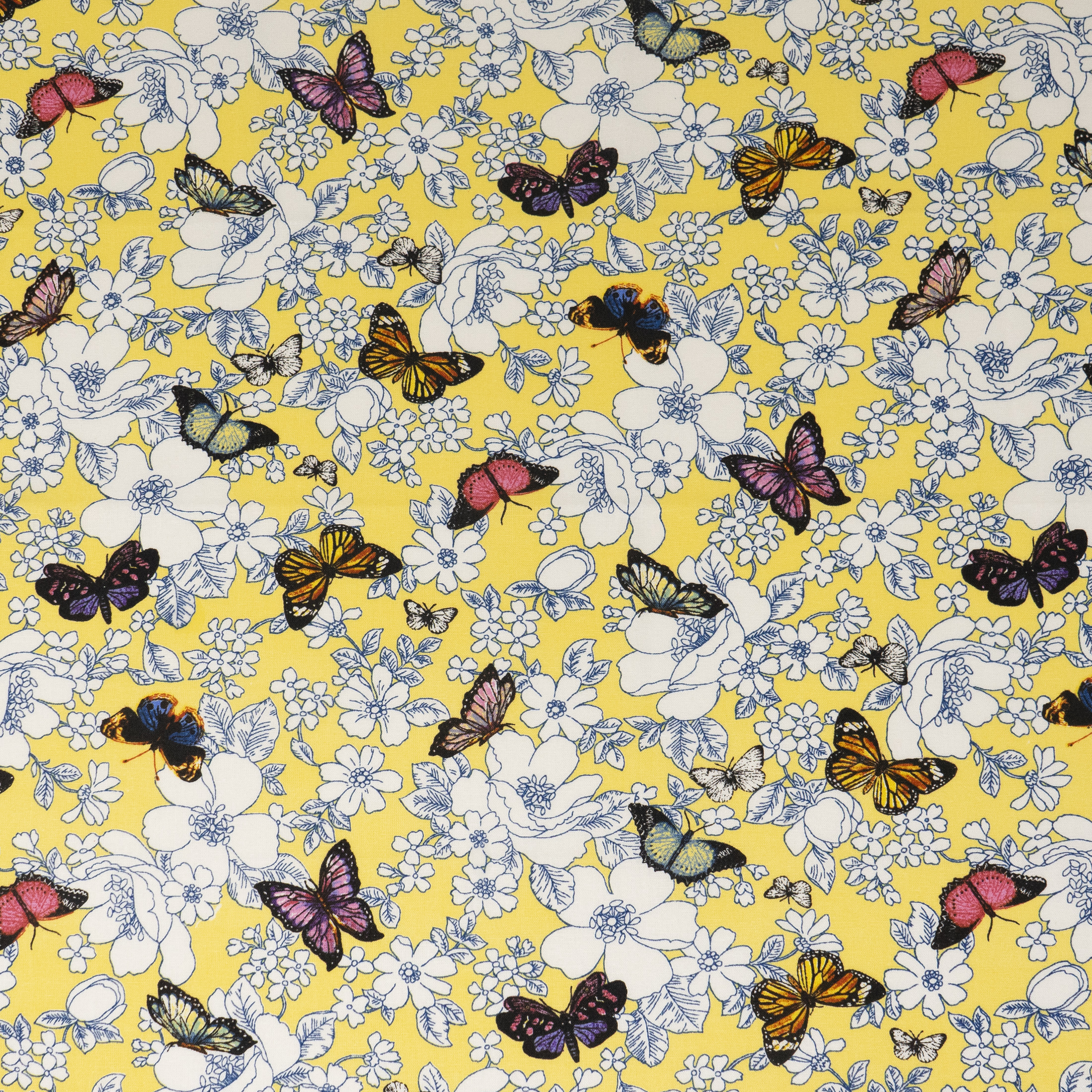 Waverly Inspirations 1 Yard Cut 100% Cotton Prints Fabric, Floral Maize, 44" Wide for Quilting & Sewing