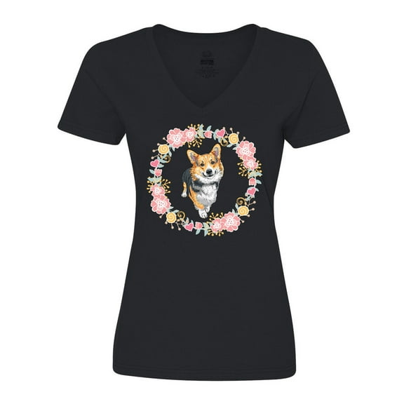 Inktastic Corgi Gifts for Dog Lovers Women's V-Neck T-Shirt