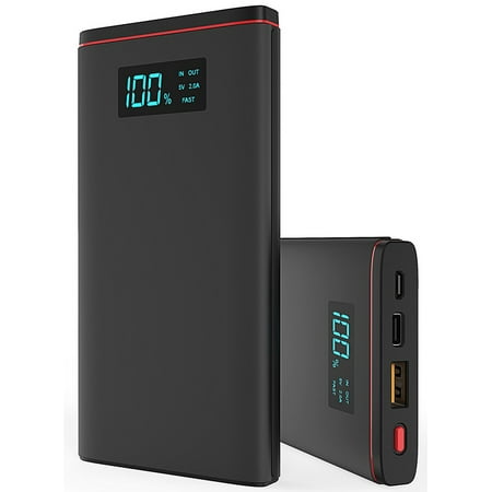Power Bank Portable Fast Charger - Universal for Cell Phone, Tablet - 12000mAh External Battery [QUICK CHARGE 2.0/3.0] with 2 Ports [1x USB 1x Type-C] Aluminum Chassis [EASY TO READ LED