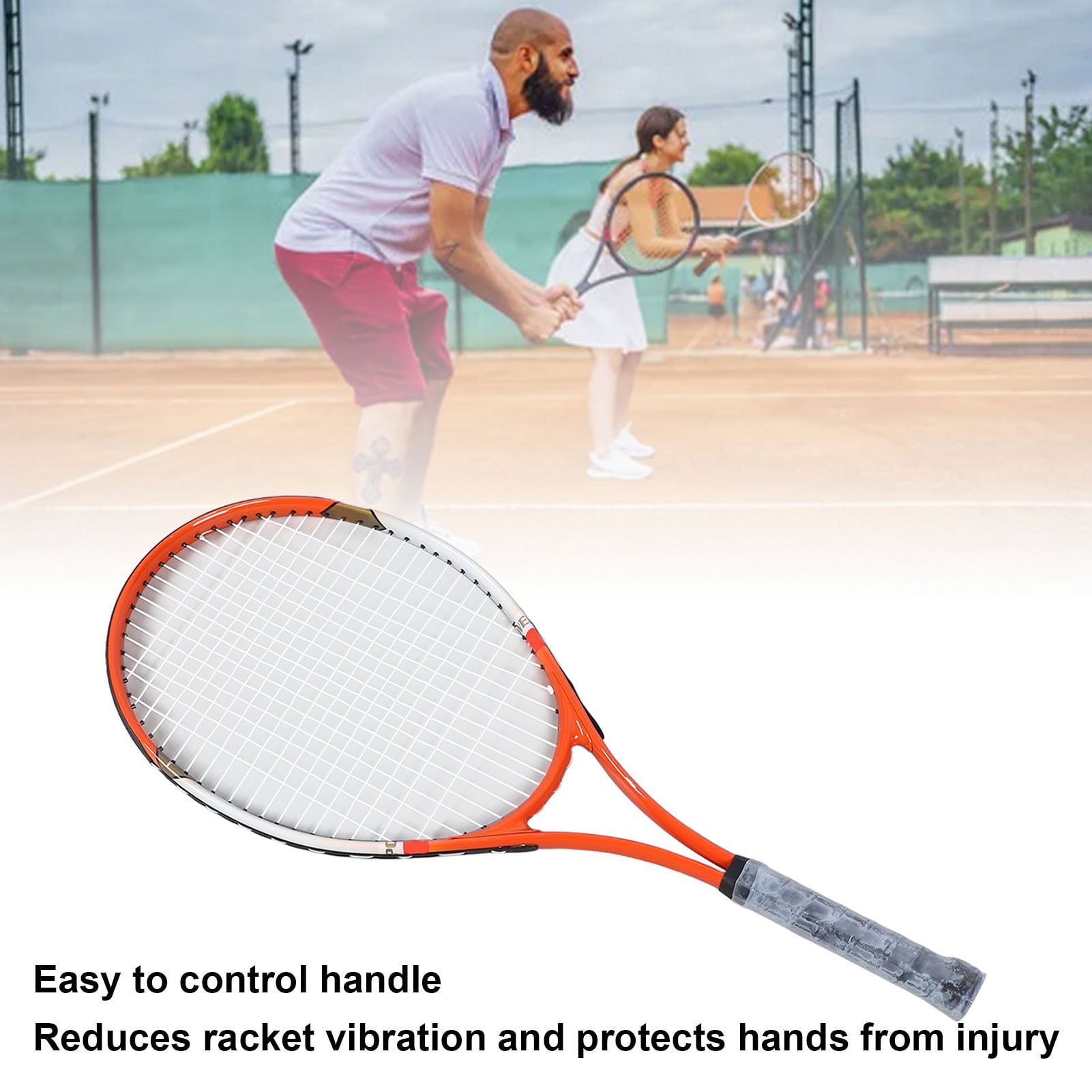 Riousery 27 Inch Tennis Racket for Adults Teens Aluminum Alloy Recreational Racquet with Bag, Red (27 inches / 68.58 cm)