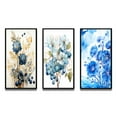 thumbnail image 2 of Designart "Vintage Watercolor Retro Blue Rose in Bloom" Flowers Framed Wall Art Set Of 3 - Blue Traditional Frame Gallery Wall Set For Home Decor, 2 of 6
