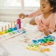 thumbnail image 3 of Melissa & Doug Counting Shape Stacker - Wooden Educational Toy With 55 Shapes and 10 Number Tiles, 3 of 10