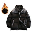 thumbnail image 4 of TIANZEN Men's Color Contrast Patchwork Standing Collar Padded Jacket Men's Winter Thick Warm Couple Loose Padded Jacket Thick Men Jacket Cargo Vest with Hood, 4 of 6