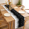 thumbnail image 3 of Christmas Snowflakes Table Runner 60 Inches Long Farmhouse Dress Scarves, Xmas Balls Winter Pine Tree Black Dining Tablerunner for Coffee Table/Kitchen Island/Party Décor, 13" x 60", 3 of 8