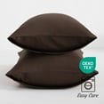 thumbnail image 6 of [Pillowcase]-Ultra Soft Brushed Microfiber Pillowcases Set, Cozy Machine Washable Bed Pillow Cases, Queen Size, Chocolate, 2 Piece, 6 of 8