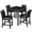 Black, variant on PAPROOS Dining Table Set for 4, 5 Piece Solid Wood Dining Room Set with Square Table and 4 Upholstered Chairs, Counter Height Kitchen Table with Crystal Decoration and Chair Set, White