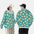 thumbnail image 6 of Daiia Cute Shiba1 UPF 50+ Sun Protection Hoodie Jacket Lightweight Long Sleeve Sun Shirt for Women Men with Pocket Hiking Outdoor-Medium, 6 of 9