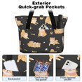 thumbnail image 2 of Tote Bag for Women - Shiba Inu Shoulder Bag - Large Utility Work Duffle Bag with Zipper Handbag for Travel, Work, Sprots, 2 of 5