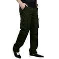 thumbnail image 2 of Ketyyh-chn99 Cargo Pants for Men Casual Joggers Pants Solid Casual Multiple Pockets Outdoor Straight Type Pants Green,3XL, 2 of 5