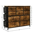 Tuekys Fabric Dresser with 10 Storage Drawers,Chest of Drawers with