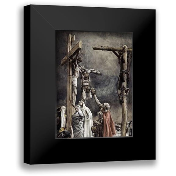 Tissot, James 11x14 Black Modern Framed Museum Art Print Titled - I Thirst, Vinegar Given To Jesus