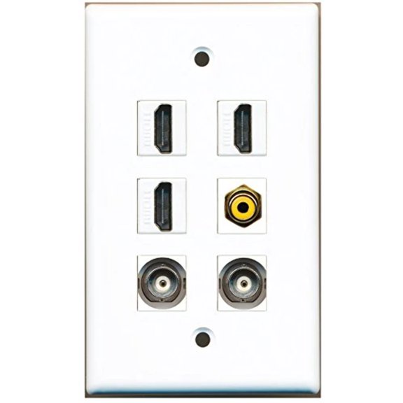 RiteAV - 3 HDMI 1 Port RCA Yellow 2 Port BNC Wall Plate