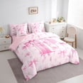 thumbnail image 3 of Castle Fairy Cartoon Bow Letter Monogrammed P Bedding Comforter Set,Cute King Bedding Sets, 3 of 8