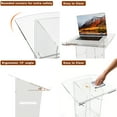 thumbnail image 3 of Ageszoe Modern Podium with Wheels Acrylic Clear Floor Lectern with Storage Shelf, 47"H for Church Wedding, 3 of 5
