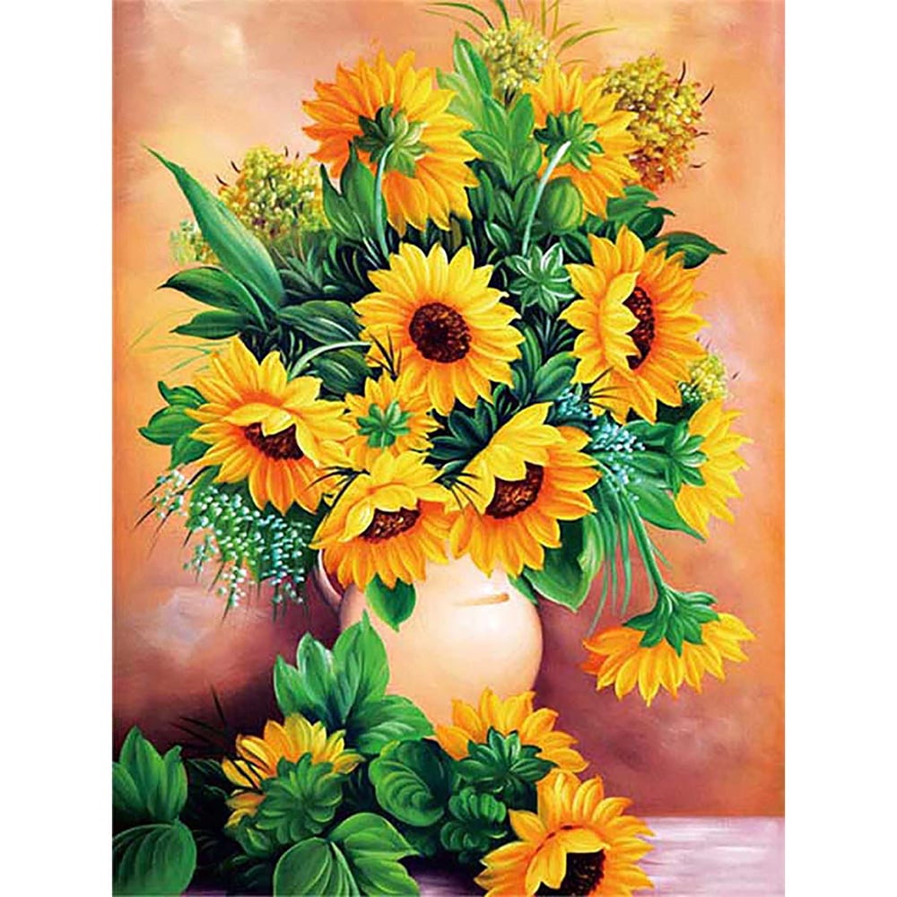 CVLIFE Sunflower Diamond Painting By Number Kits 5D Full Drill Crystal