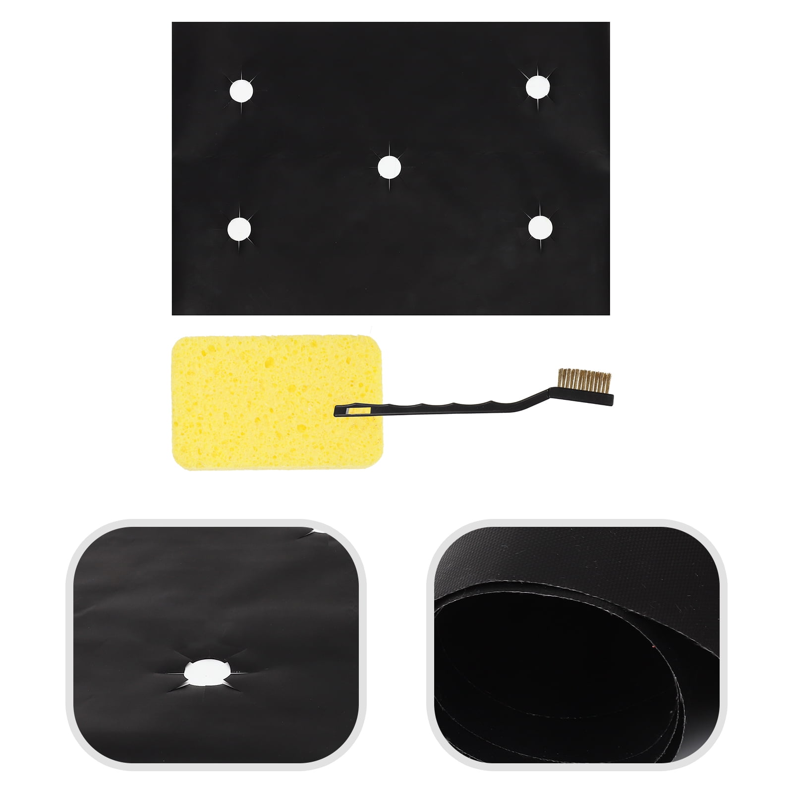Gas Stove Top Covers 1 Set Stove Top Cover Stove Top Liner Covers Gas Stove Top Mats with Cleaning Brush for Kitchen