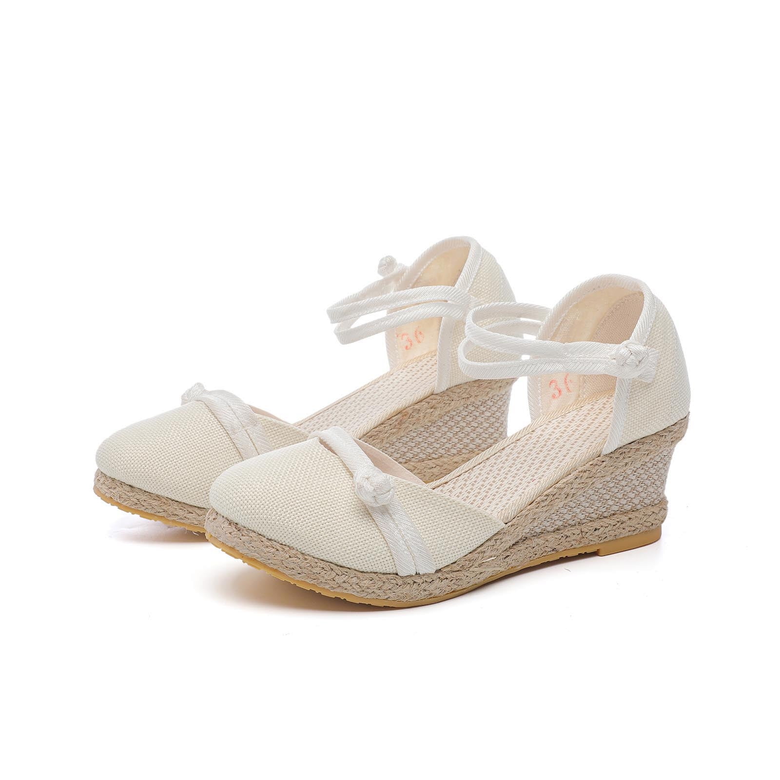 Espadrilles Femme ALPARGATUS - Compensées Basses Toile Coton - Valencienne 1 Corde - Été