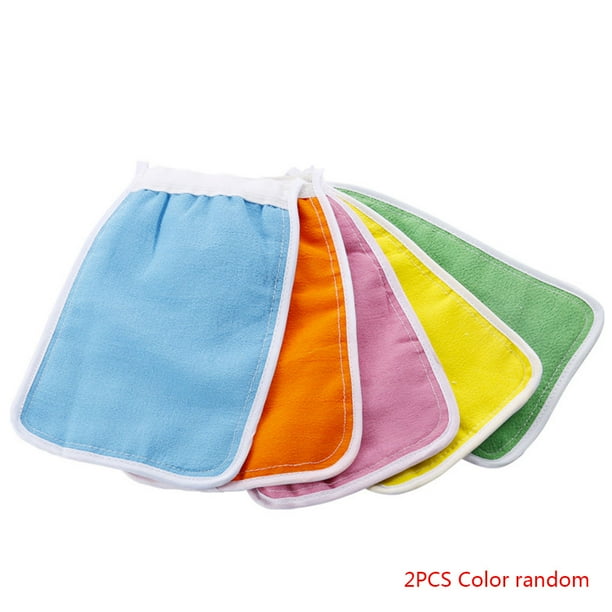 2Pcs/set Bath Towel Glove Bathing Glove Rectangular Shower Towel Mitten