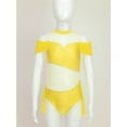 thumbnail image 3 of YIZYIF Girls Off-Shoulder Hollow Back Dance Gymnastics Leotard Youth Dance Performance Bodysuit,Sizes 6-16, 3 of 7