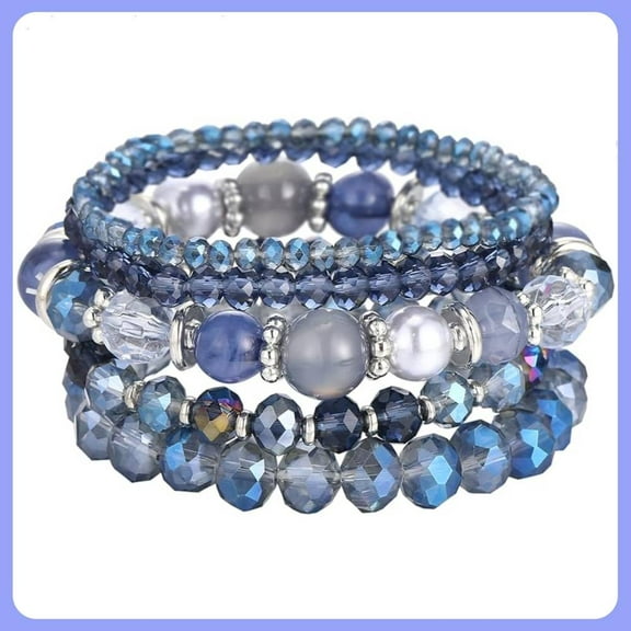 Beaded Boho Stretch Bracelet Colorful Stackable Crystal Beads Bracelets Trendy Costume Jewelry Mothers Day Gifts for Women