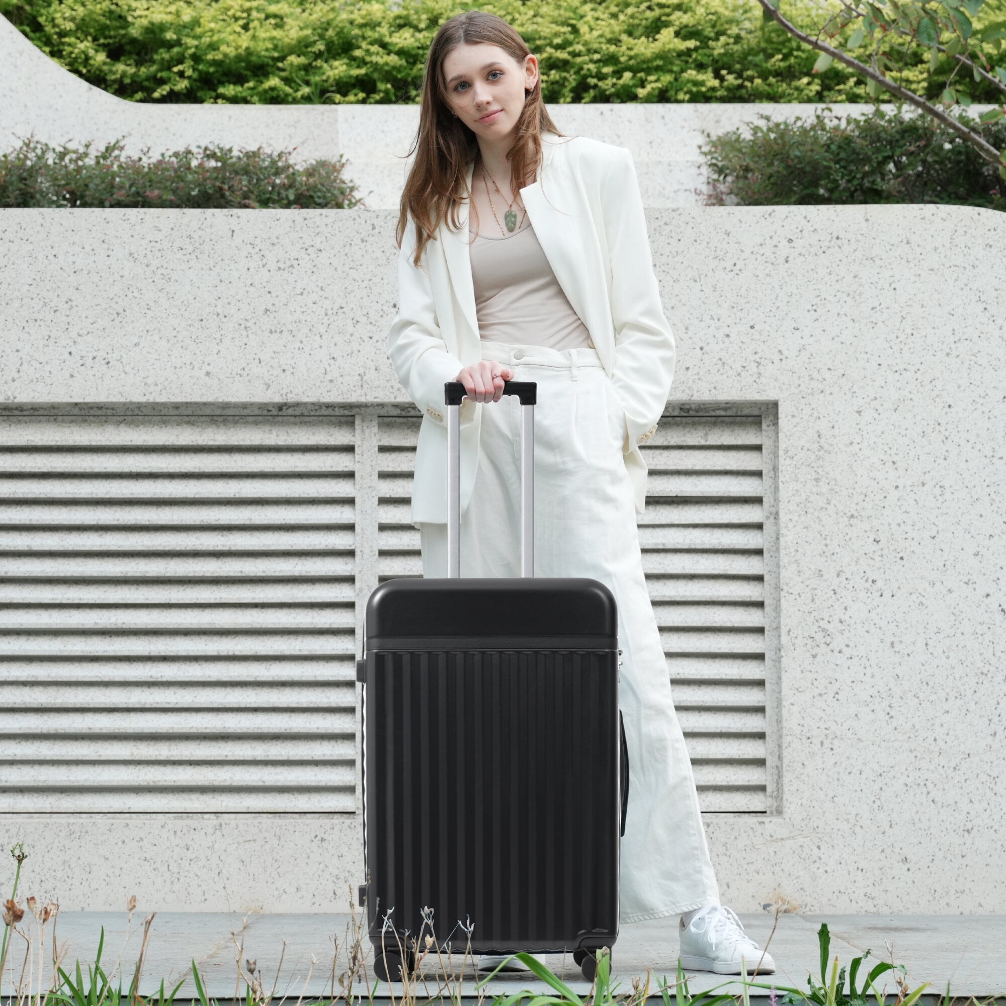 Hardside Suitcase, Luggage Set 5 Piece, Hardside Carry on Suitcase , Expandable Luggage with Travel Bags Spinner Wheels TSA Lock, Black Hardside Luggage,Abs Hardside Checked Luggage