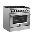thumbnail image 2 of Forno Marco 36-Inch Dual Fuel Range, Stainless Steel, 6 Burners, 67,000 BTU, True Convection Oven, Energy Efficient, 2 of 5