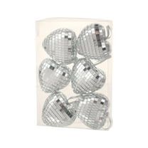 Tarmeek 6Pcs Pink Heart Shaped Disco Balls Hanging Ornaments, 2.36 Inch Foam Heart Decoration Pendant for Chirstmas Tree Xmas Valentines Decorations Tree Party
