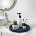 thumbnail image 2 of Silicone Bathroom Tray Round Kitchen Counter Organizer Decorative Vanity Accessories Coffee Table Decor for Perfume, Candle, Soap Dish, 10 Inch, Dark Blue, 2 of 13