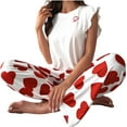 thumbnail image 4 of FAHXNVB Womens Sleeveless Pajama Sets 2 Piece Crew Neck Tank Top and Long Pant Set Hearts Printed Soft Lounge Sleepwear Pjs Set, 4 of 4