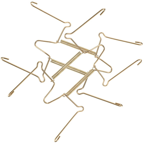 Hemobllo 2Pcs Invisible Wall Plate Hangers Golden Stainless Steel Strong Load Bearing Spring Hooks