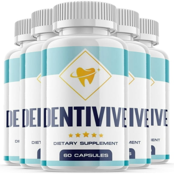 (5 Pack) Dentivive - Advanced Oral Probiotics Formula for Healthy Teeth and Gums, Fresh Breath, Ear, Nose, Throat, and Immune Health Supplement - 300 Capsules