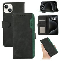 for iPhone 13 Phone Case RFID Blocking PU Leather, [3 Credit Card Slots] Flip Folio Book Shockproof Holder Kickstand Case Women Men for iPhone 13 Wallet Case Cover, Black