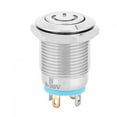 thumbnail image 3 of Interrupteur à Réinitialisation Automatique, Bouton Plat 3A, Lumière LED Bleue pour Réinitialisation Automatique 3V, 5V, 12V, 24V Contact Argenté 1No, 3 of 8