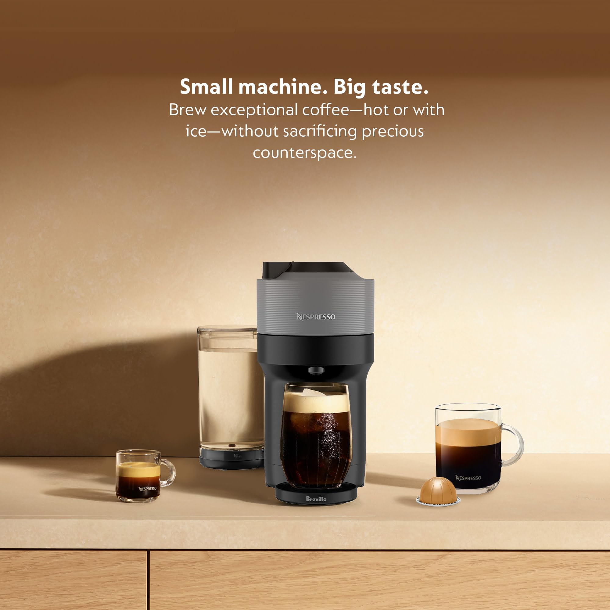 Nespresso Vertuo Pop+ Coffee Maker and Espresso Machine - Gray