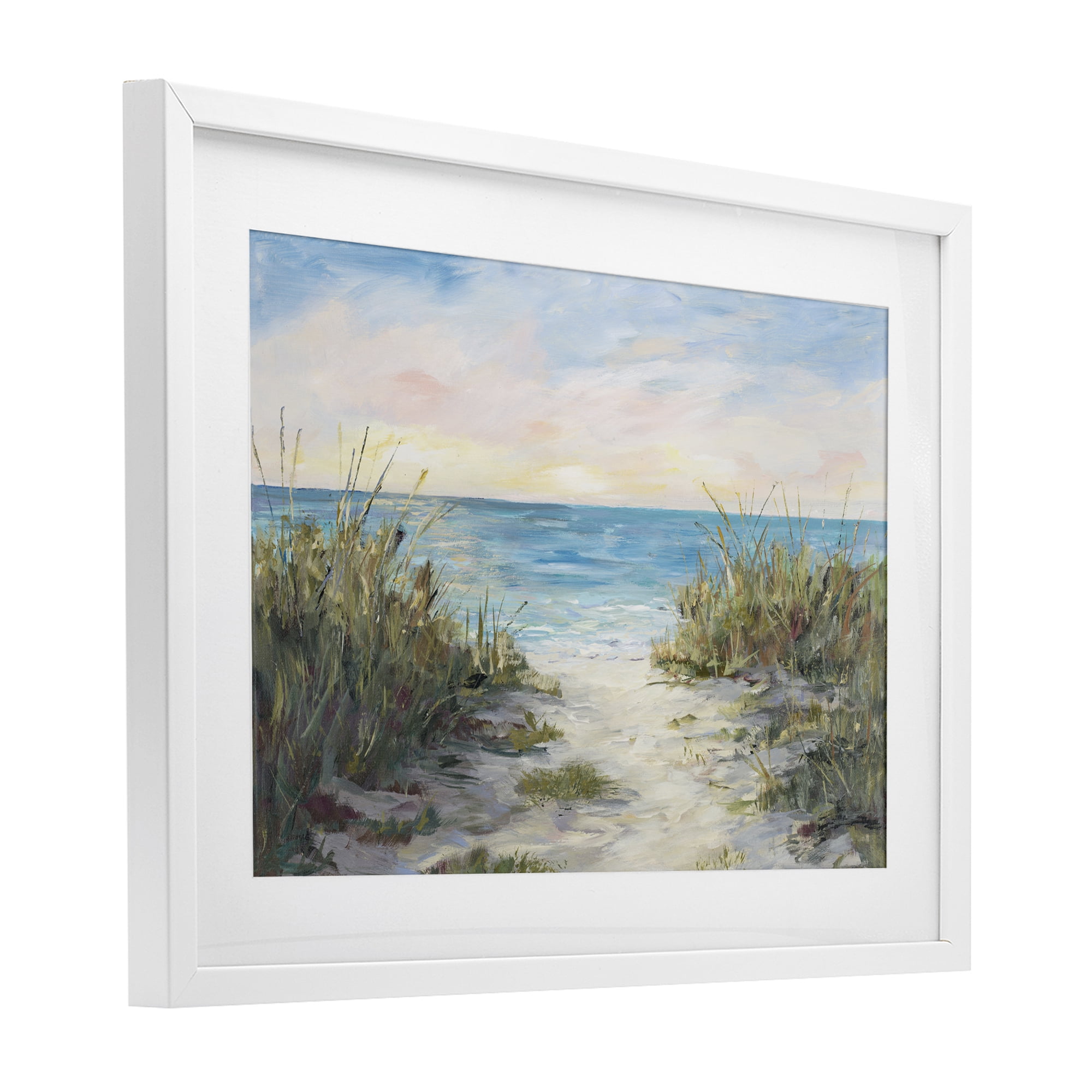 Stupell Industries Walk To The Beach White Framed Print Under Glass, design by Julie DeRice