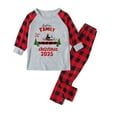 thumbnail image 2 of REORIAFEE Matching Family Christmas Pajamas Pants 2 Piece Kids Boys Girls Loungewear Long Sleeve Top and Pant Plaid Soft Lightweight Sleepwear Multicolor 3-10T, 2 of 3