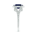 thumbnail image 3 of ANGARA Natural Claw-Set Oval 2 ct Blue Sapphire Split Shank Halo Ring in 14K White Gold for Women (Size-9x7mm) | September Birthstone, Anniversary, Jewelry Gift for Women | Natural Blue Sapphire Ring, 3 of 9