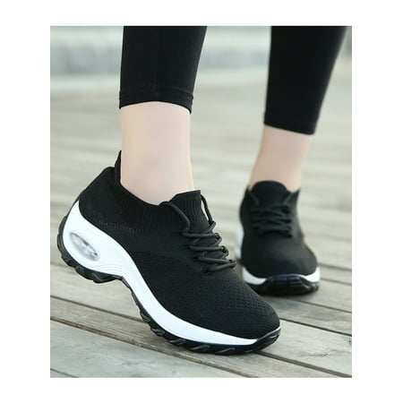 

Crocowalk Womens Trainers Running WRAking Shoes Mesh Lace-Up Lightweight Breathable Soft Sole Shoes