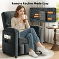 thumbnail image 4 of CHITOOMA Power Recliner Chair for Adults, Electric Recliner with Adjustable Backrest & Footrest, Remote Control, Chenille Fabric, High Back, Thick Cushion for Living Room,Bedroom,Home Theater,Black, 4 of 8