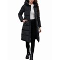 thumbnail image 2 of Women'S Slim Long Hooded Parka Jacket Thick Warm Winter Coat Outerwear Black S, 2 of 10