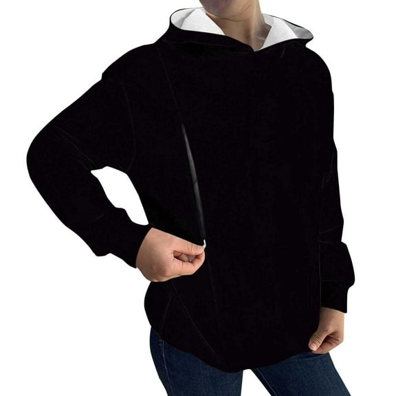 NMMUED Hoodies for Women, Cute Hoodies, Plain Hoodies, Travel Hoodie, Oversized Hoodies for Women, Black L