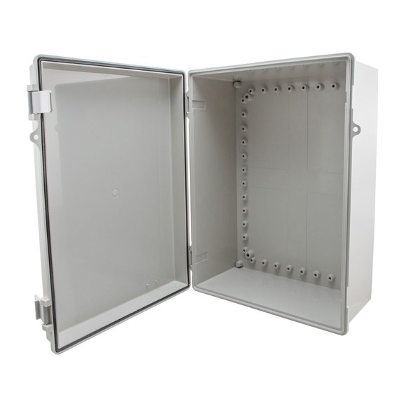 NavePoint 14x10x06 ABS Plastic Weatherproof Indoor/Outdoor IP66 NEMA 4 Enclosure, Kit bundled w/Polypropylene Blank Mounting Plate, Gray
