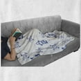 thumbnail image 6 of Vintage Blue Soft Flannel Fleece Throw Blanket, Symbolic Dutch Cultures with Clogs Canal Houses and Tulips, Cozy Plush for Indoor and Outdoor Use, 50" x 60", Violet Blue and White, by Ambesonne, 6 of 6