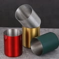 thumbnail image 3 of Stainless Steel Round Pen Holder Decorative Desk Organizer for Stationery Storage C, 3 of 3